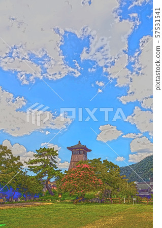Izushi Castle Castle Town Illustration Finish Izushi Castle Castle Town Illustration Finish 57531541