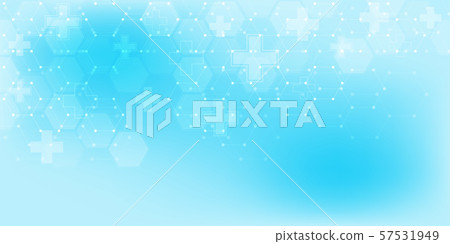 Abstract medical background with hexagons pattern. Concepts and ideas for healthcare technology 57531949