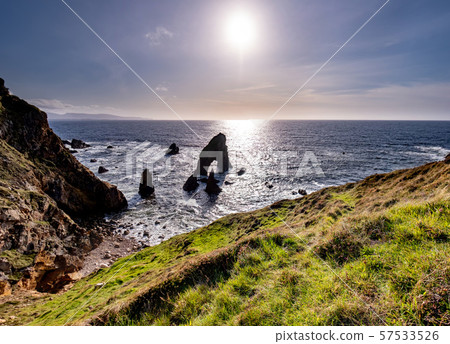 Crohy Head Sea Arch Breeches during sunset - County Donegal, Ireland 57533526