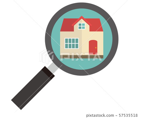 房子家插圖房子我家評估放大鏡估計 57535518