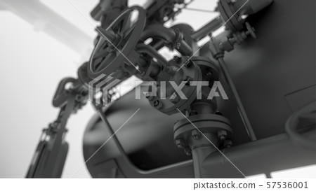 Abstract Industrial Equipment with smoke or fog 57536001