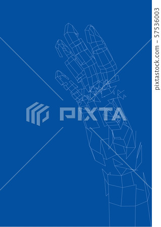 Outline human hand vector. Wire-frame style Outline human hand vector. Wire-frame style 57536003