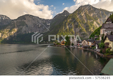 Hallstatt village on Hallstatter lake Hallstatt village on Hallstatter lake 57536285
