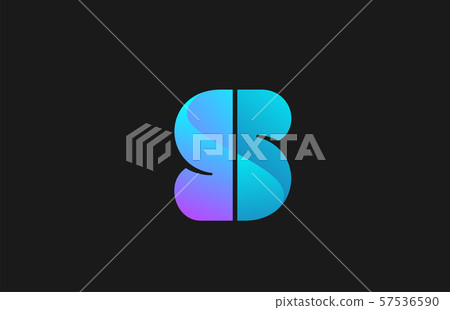 pink blue alphabet letter S for company logo - Stock Illustration ...