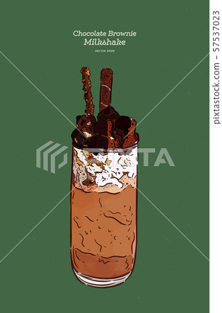 Delicious chocolate milkshake , hand draw sketch Delicious chocolate milkshake , hand draw sketch 57537023