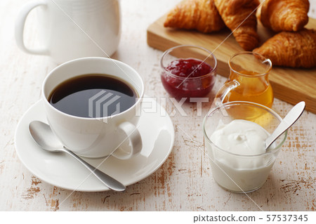 Breakfast (coffee, croissant, yogurt) 57537345