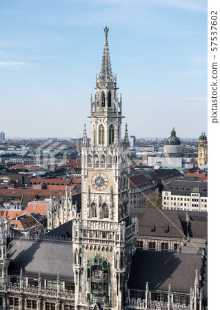 Aerial view of Munich, Germany with 57537602