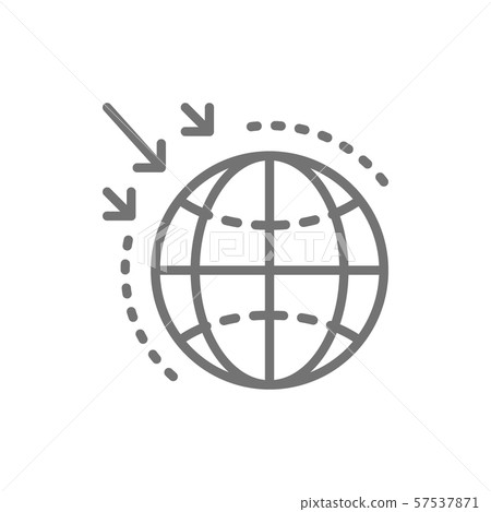 Destruction of the ozone layer line icon. 57537871