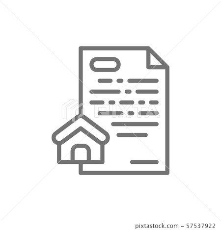 Vector real estate loan, mortgage line icon. Vector real estate loan, mortgage line icon. 57537922