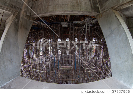 Steel scaffolding used in construction. Steel scaffolding used in construction. 57537966