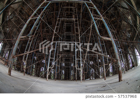 Steel scaffolding used in construction. Steel scaffolding used in construction. 57537968