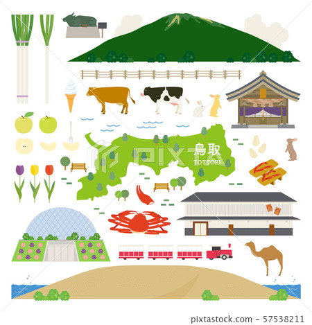 Tottori Prefecture special product sightseeing illustration set Tottori Prefecture special product sightseeing illustration set 57538211