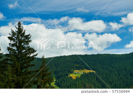 Beautiful summer landscape - countryside on hills Beautiful summer landscape - countryside on hills 57538994