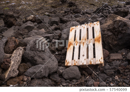Pallet on the ocean shore, Tenerife, Spain Pallet on the ocean shore, Tenerife, Spain 57540099