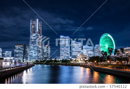 Yokohama Canal Park and Minato Mirai night view Yokohama Canal Park and Minato Mirai night view 57540112