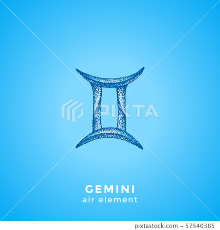 hand drawn Gemini zodiac sign. - Stock Illustration [57540385] - PIXTA