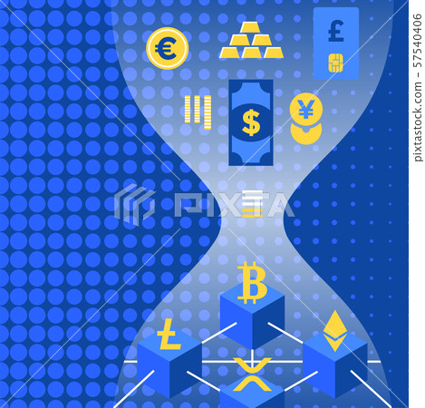 cryptocurrency blockchain technology concept. 57540406