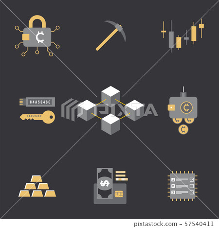 cryptocurrency blockchain technology concept. 57540411