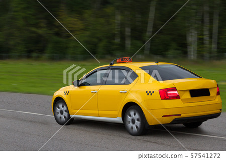 the car of motor cab goes on the suburban route in 57541272