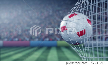 Flag Of Indonesia On The Football Hitting Goal Stock Illustration