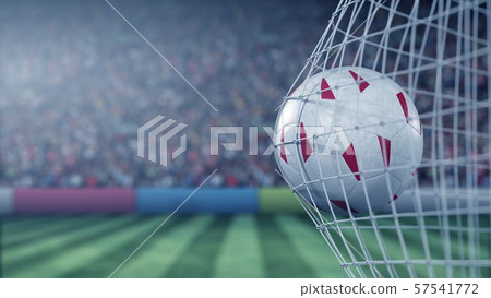 Flag of Peru on the ball in football net. Conceptual 3D rendering Flag of Peru on the ball in football net. Conceptual 3D rendering 57541772