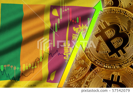 Sri Lanka flag and cryptocurrency growing trend Sri Lanka flag and cryptocurrency growing trend 57542079