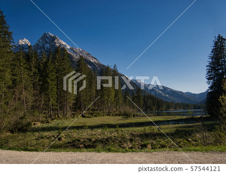 A path on the shore of Hintersee in Berchtesgaden A path on the shore of Hintersee in Berchtesgaden 57544121