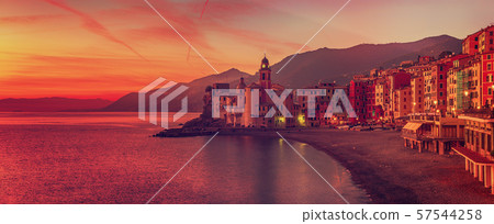 Camogli city at sunset 57544258