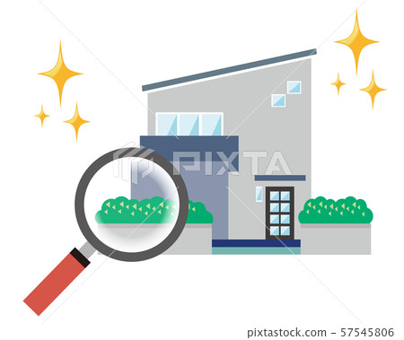 住宅房子插圖插圖的房子我家評估放大鏡估計調查 57545806