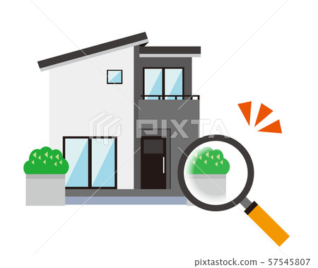 住宅房子插圖插圖的房子我家評估放大鏡估計調查 57545807
