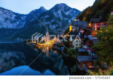 Hallstatt village lake view Hallstatt village lake view 57545887
