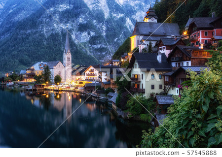 Hallstatt village lake view Hallstatt village lake view 57545888