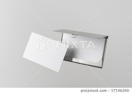 top view of business card with case on white top view of business card with case on white 57546269