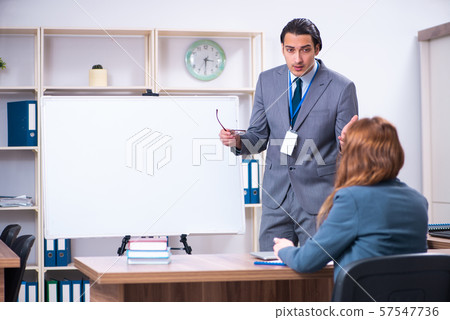 Man and woman in business meeting concept Man and woman in business meeting concept 57547736