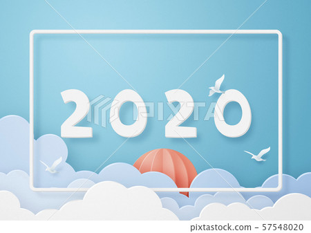 紙模型 - 天空 - 雲 - 鳥 -   -  2020架 57548020