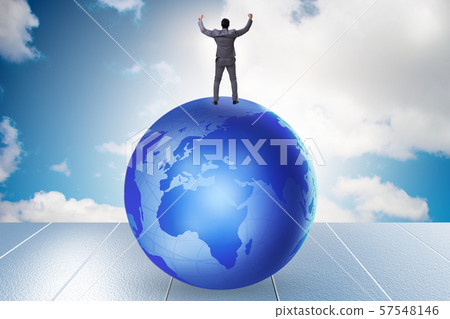 Businessman on top of the world Businessman on top of the world 57548146