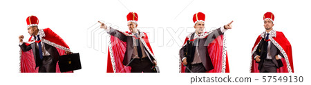 King businessman isolated on the white 57549130