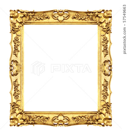 Antique gold frame isolated on white background, Antique gold frame isolated on white background, 57549663