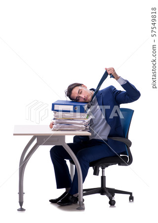 Employee working isolated on white background 57549818