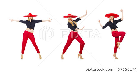 Funny mexican with sombrero hat Funny mexican with sombrero hat 57550174