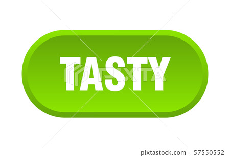 tasty button. tasty rounded green sign. tasty 57550552