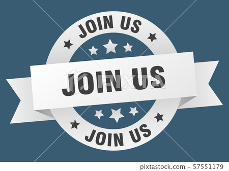 join us ribbon. join us round white sign. join us join us ribbon. join us round white sign. join us 57551179