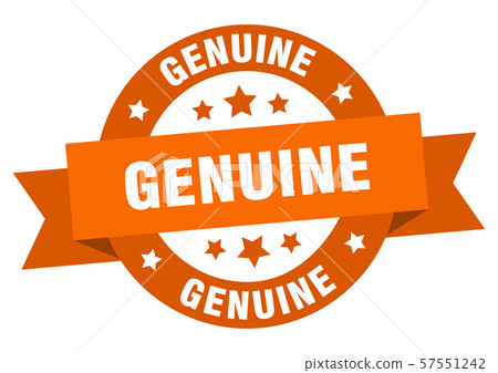 genuine ribbon. genuine round orange sign. genuine 57551242