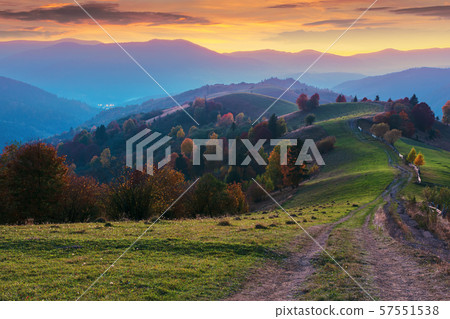 mountain countryside at dusk mountain countryside at dusk 57551538
