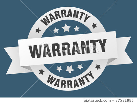 warranty ribbon. warranty round white sign. 57551995