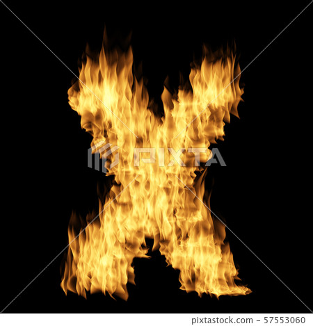 Flame letter isolated on the black background Flame letter isolated on the black background 57553060