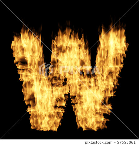 Flame letter isolated on the black background 57553061