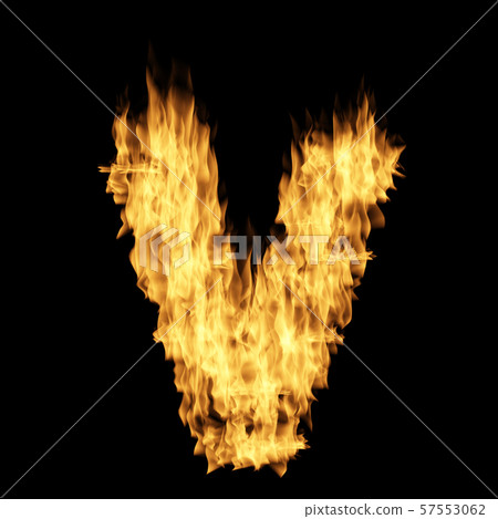 Flame letter isolated on the black background Flame letter isolated on the black background 57553062
