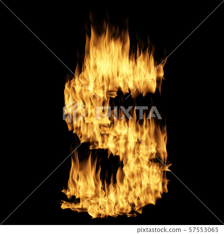 Flame letter isolated on the black background 57553065