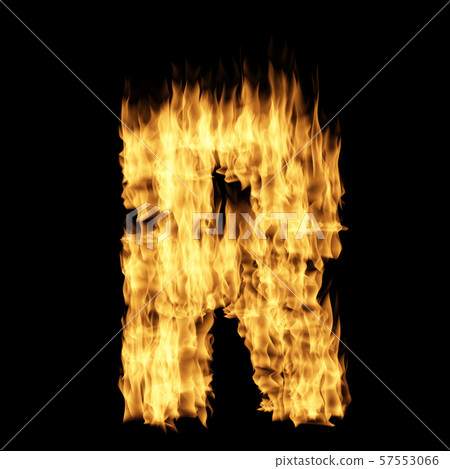 Flame letter isolated on the black background 57553066